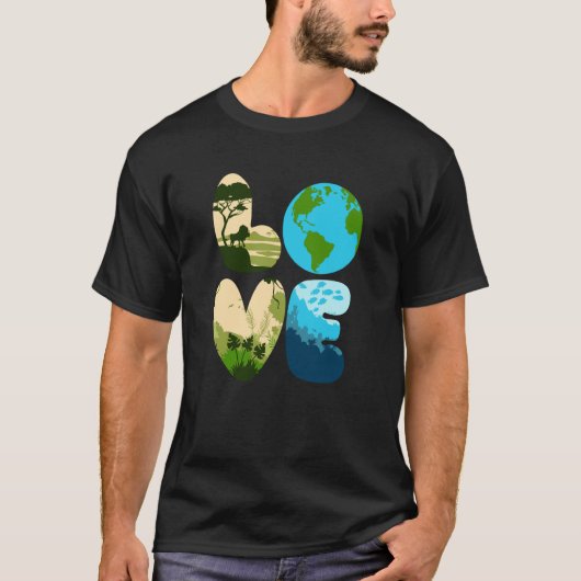 Love World Earth Day 2023 Save Planet Environmenta Tシャツ (正面)