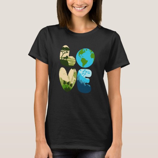 Love World Earth Day 2023 Save Planet Environmenta Tシャツ (正面)