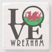 LOVE Wrexham Wales ストーンコースター (正面)