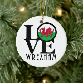 LOVE Wrexham Wales セラミックオーナメント