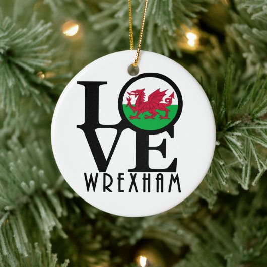 LOVE Wrexham Wales セラミックオーナメント (ツリー)