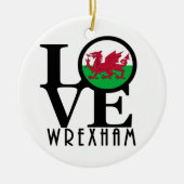 LOVE Wrexham Wales セラミックオーナメント (正面)