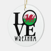 LOVE Wrexham Wales セラミックオーナメント (左)