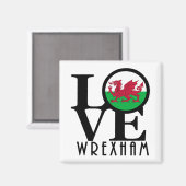 LOVE Wrexham Wales マグネット (正面/裏面)