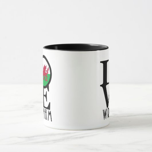 LOVE Wrexham Wales 11oz マグカップ (中央)