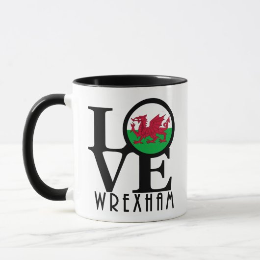 LOVE Wrexham Wales 11oz マグカップ (左)