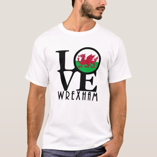 LOVE Wrexham Wales Tシャツ (正面)