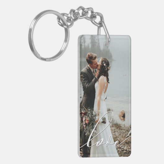 LOVE WRITHLスクリプトタイポグラフィ結婚のオーバーレイ キーホルダー (正面左)