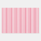 Love Xoxo Heart, lips and stripes pink white ラッピングペーパーシート (正面)
