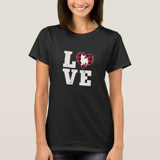 Love Yorkie Dog Lover Gifts Dog Buffalo Plaid Vale Tシャツ (正面)