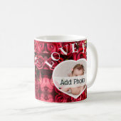 Love Youハート写真Red Rosesスクリプモダントかわいい コーヒーマグカップ (正面右)