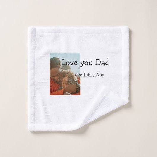 love youパパ父の日を追加フォト名シンプル付 ウォッシュタオル (ウォッシュタオル)
