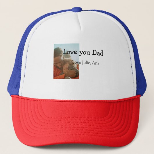 love youパパ父の日を追加フォト名シンプル付 キャップ (正面)