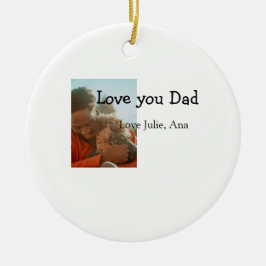 love youパパ父の日を追加フォト名シンプル付 セラミックオーナメント