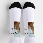 love youパパ父の日を追加フォト名シンプル付 ソックス (上部)