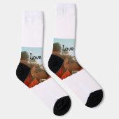 love youパパ父の日を追加フォト名シンプル付 ソックス (右)