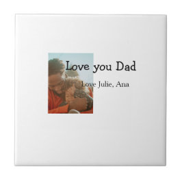 love youパパ父の日を追加フォト名シンプル付 タイル