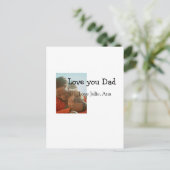 love youパパ父の日を追加フォト名シンプル付 ポストカード (スタンド正面)