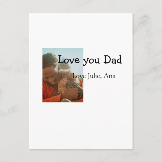 love youパパ父の日を追加フォト名シンプル付 ポストカード (正面)