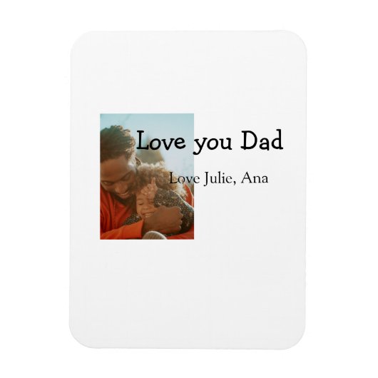 love youパパ父の日を追加フォト名シンプル付 マグネット (縦)