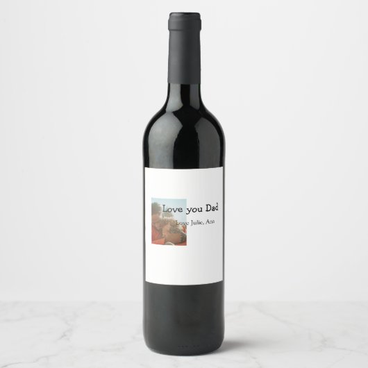 love youパパ父の日を追加フォト名シンプル付 ワインラベル (正面)
