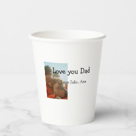 love youパパ父の日を追加フォト名シンプル付 紙コップ