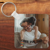 Love Youパパ<フォトキパーソナライズされたーチェーンボトル キーホルダー (正面)