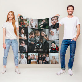 Love Youモダンパパ/Daddy/Other Photo Collage フリースブランケット