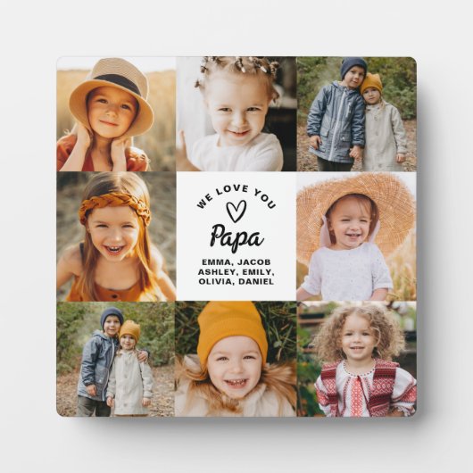 Love You モダン Papa Collage Instagram写真 フォトプラーク (正面)