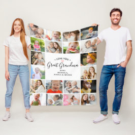 Love You 素晴らし Gramona/Nana/その他の20-Photo Collage フリースブランケット