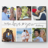 LOVE YOU 6 Photo Collage手書きハート フォトプラーク (正面)