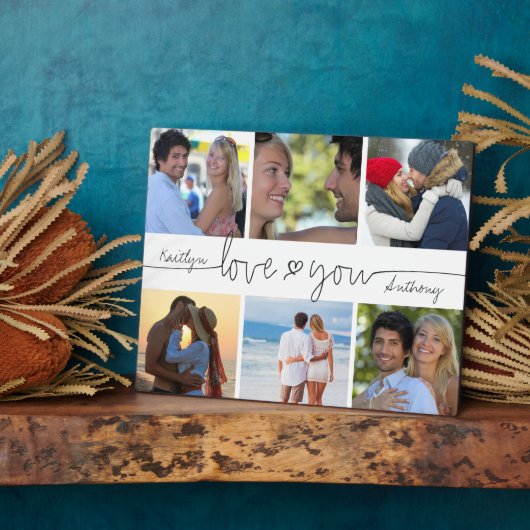 LOVE YOU 6 Photo Collage手書きハート フォトプラーク (側面)