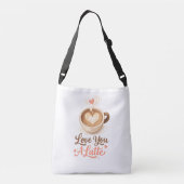 Love You A Latte – Cute Coffee Valentine Gift クロスボディバッグ (裏面)
