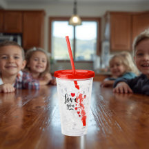 Love You Acrylic Tumbler