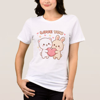 Love You Bear & Bunny トライブレンドＴシャツ