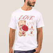 "Love You Beary Much" バレンタインTシャツ Tシャツ (正面)