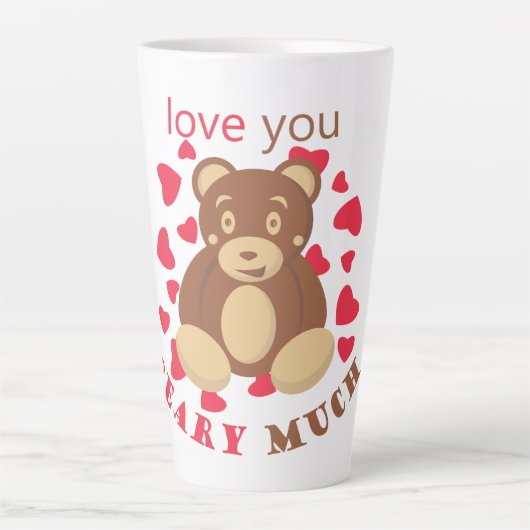 Love you beary much for Valentine's Day カフェラテマグ (正面)