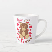Love you beary much for Valentine's Day カフェラテマグ (右)