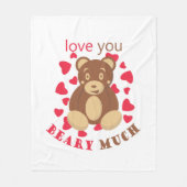 Love you beary much for Valentine's Day フリースブランケット (正面)