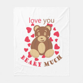 Love you beary much for Valentine's Day フリースブランケット
