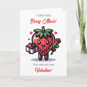 Love You Berry much | Cute Valentine's Day Pun カード (正面)