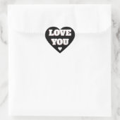 Love You Black And White 結婚Sticker ハートシール (バッグ)
