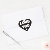 Love You Black And White 結婚Sticker ハートシール (封筒)