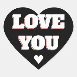 Love You Black And White 結婚Sticker ハートシール