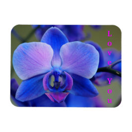 Love You Blue and Soft Pink Orchid Magnet マグネット