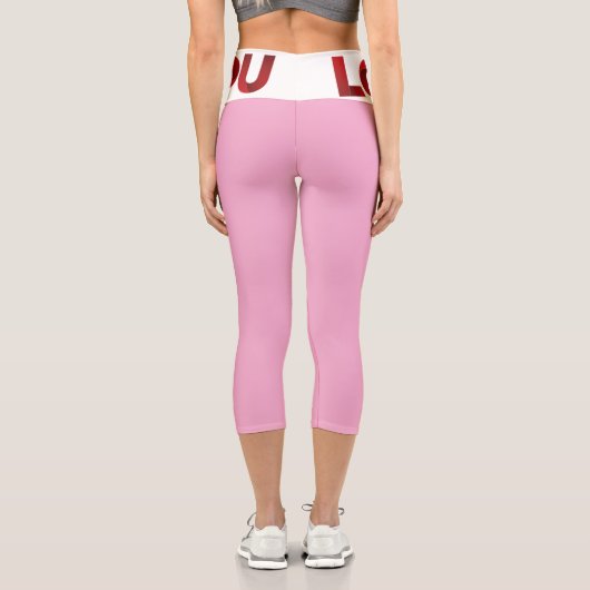 Love You – Bold Romantic Typography カプリレギンス (裏面)