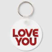Love You – Bold Romantic Typography キーホルダー (正面)