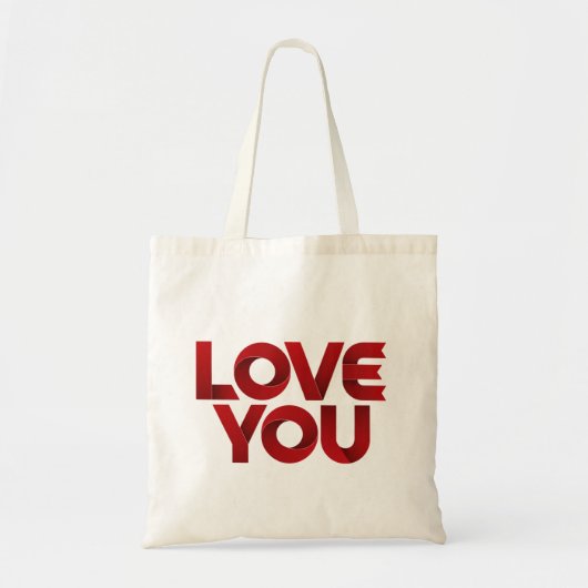 Love You – Bold Romantic Typography トートバッグ (正面)