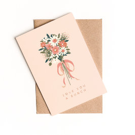 Love You Bunch折り畳みグリーティングカード サンキューカード