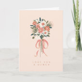 Love You Bunch折り畳みグリーティングカード サンキューカード (正面)